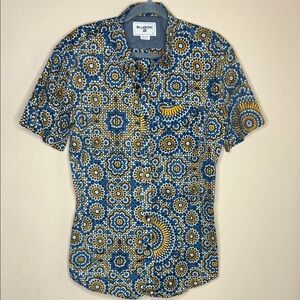 Billabong Men's Casual Blue and Yellow Shirt size M all cotton
